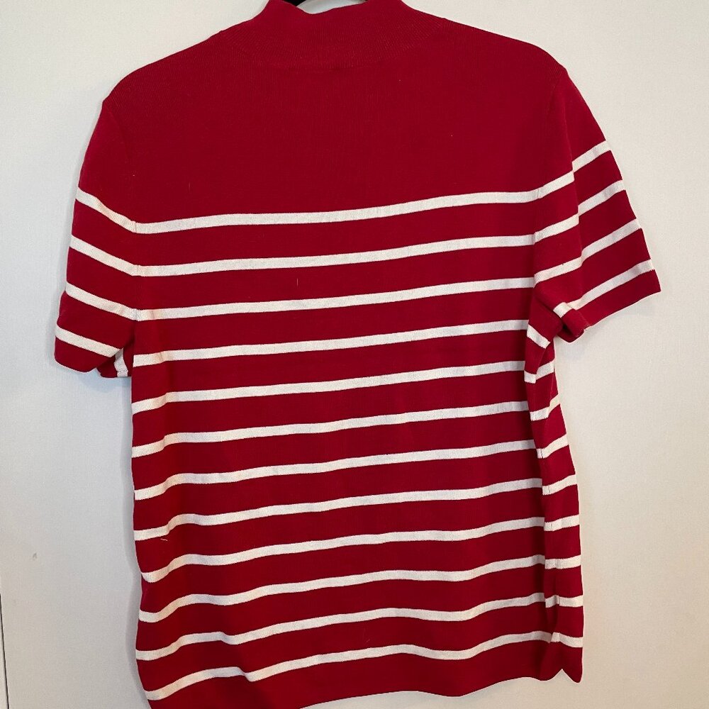 Talbots Mockneck Button Shoulder Shortsleeve Swea… - image 4